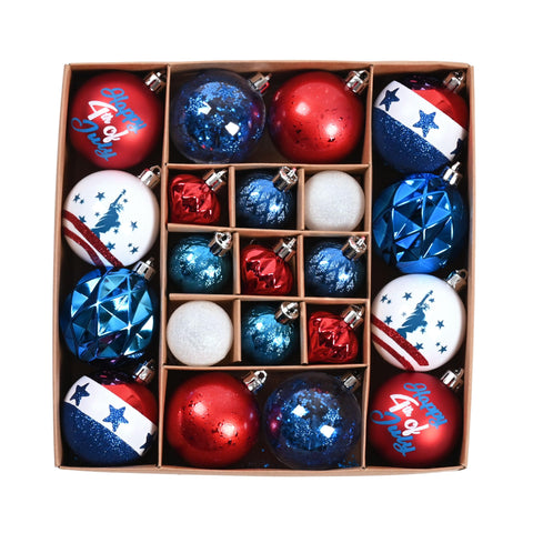 Decor by Hannah patriotic ball ornament in red, white and blue for vibrant tree décor