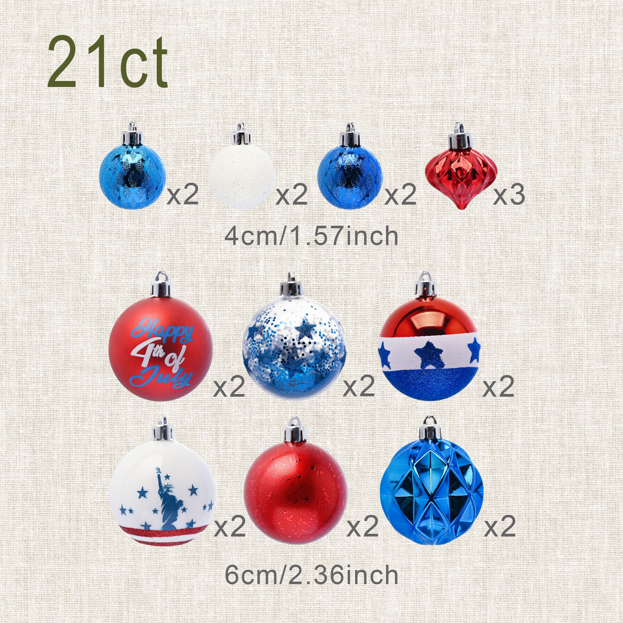 Decor by Hannah matte finish ornament offers subtle patriotic flair for mantels