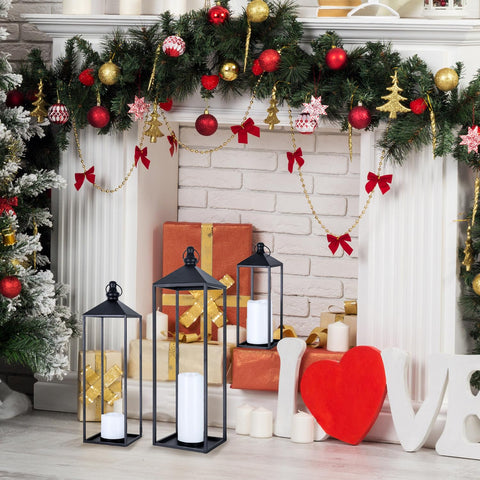 Decorkey LED lantern 13in small lantern for shelf decor