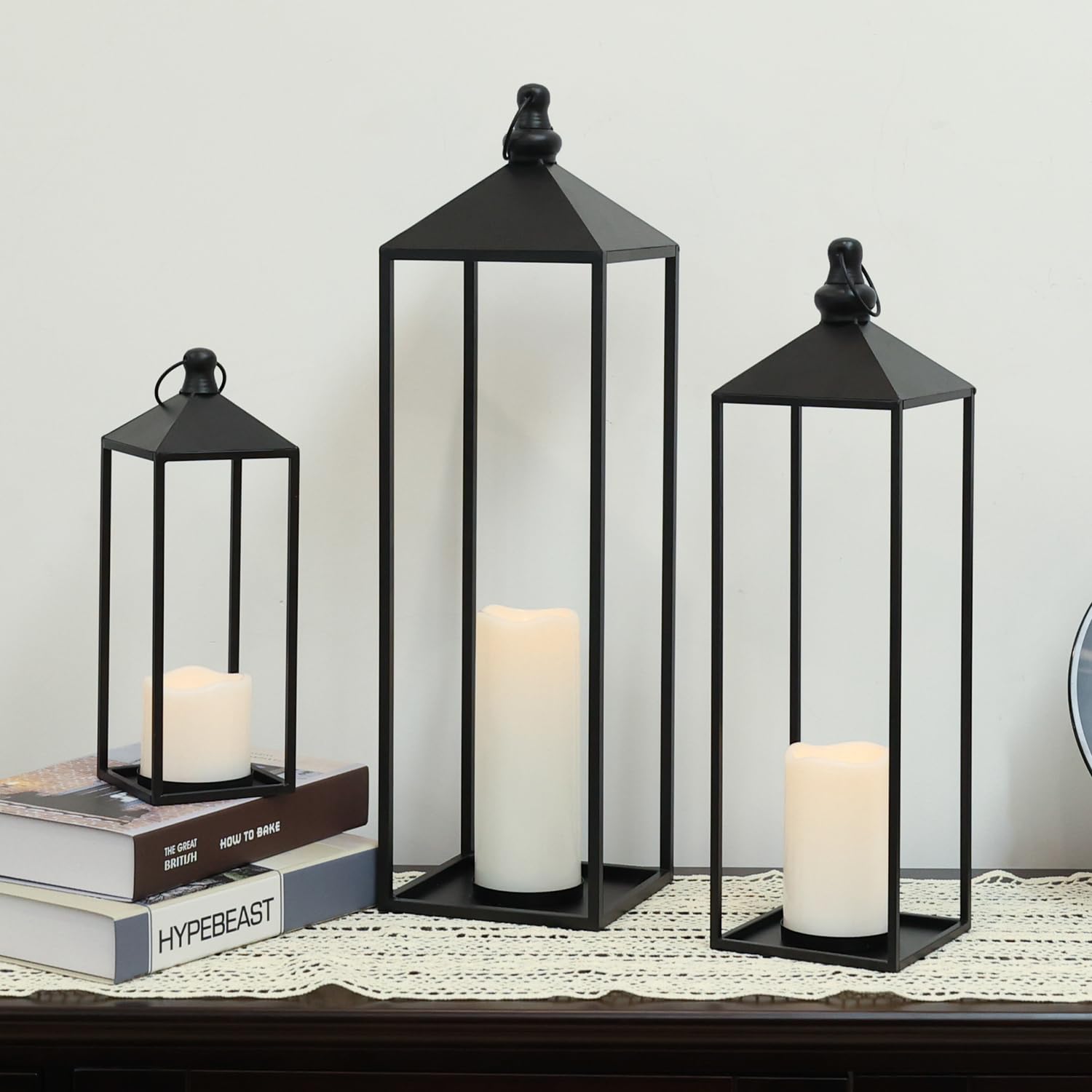 Decorkey LED lantern 23in front view for elegant outdoor porch display