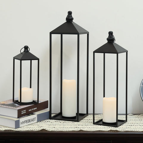 Decorkey LED lantern 23in front view for elegant outdoor porch display