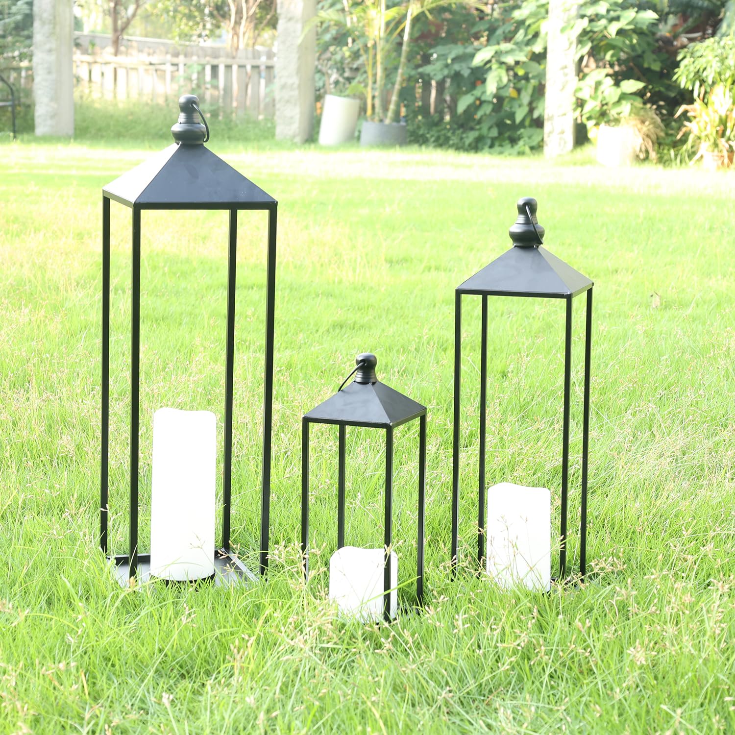Decorkey LED lantern with candles inside for soft glow