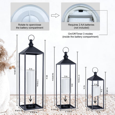 Decorkey LED lantern metal frame detail highlighting craftsmanship