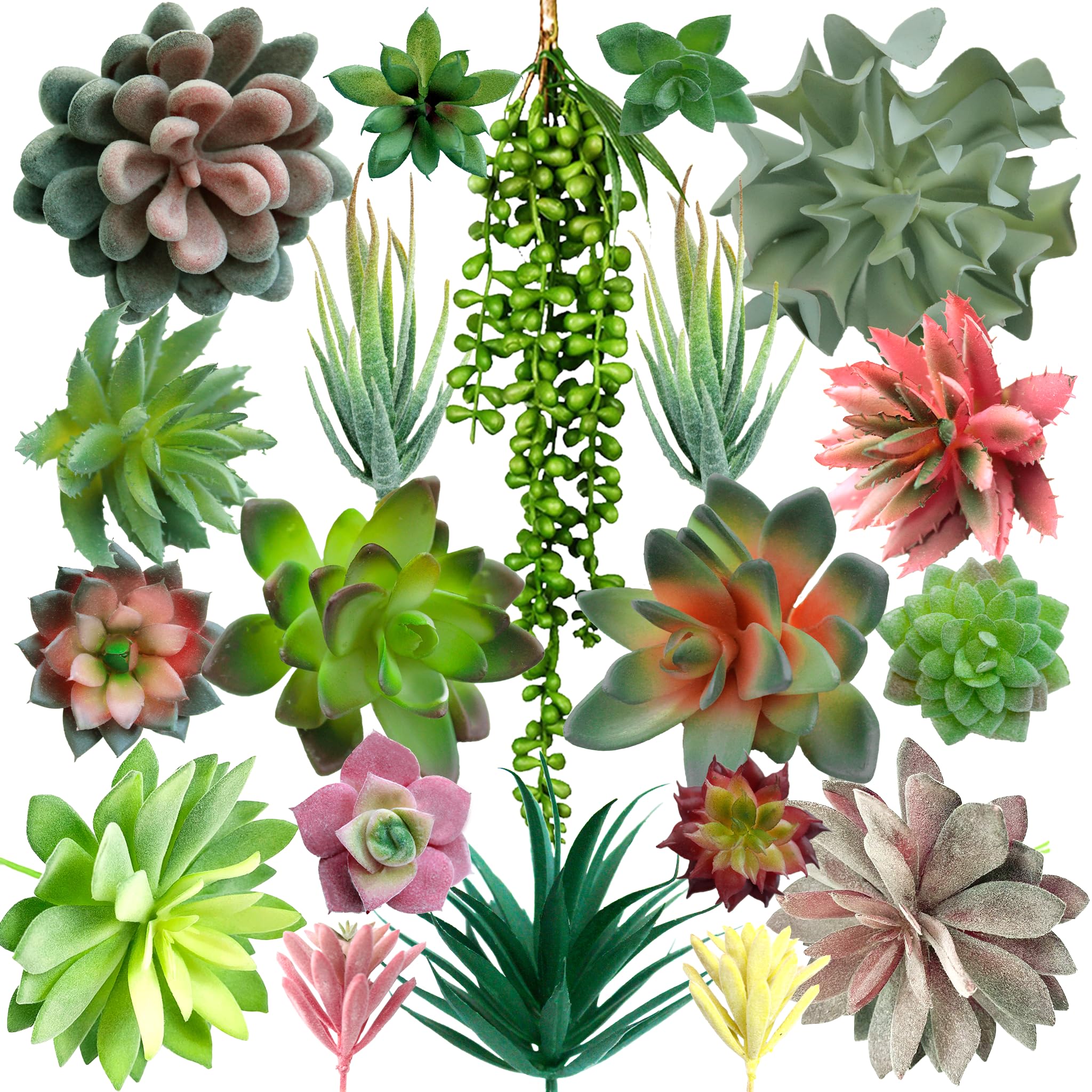 DECOROUS fake succulents unpotted set for easy, low-maintenance home decor.