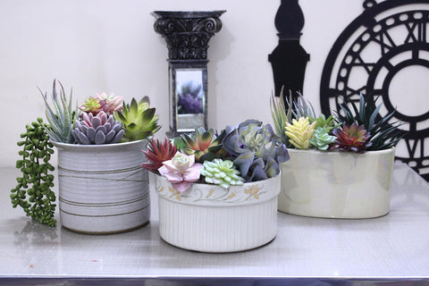 DECOROUS kitchen counter or dining table centerpiece ideas.