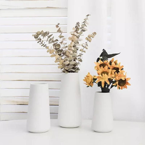 Decorpia floral display vase showcases blooms on shelves or mantels.