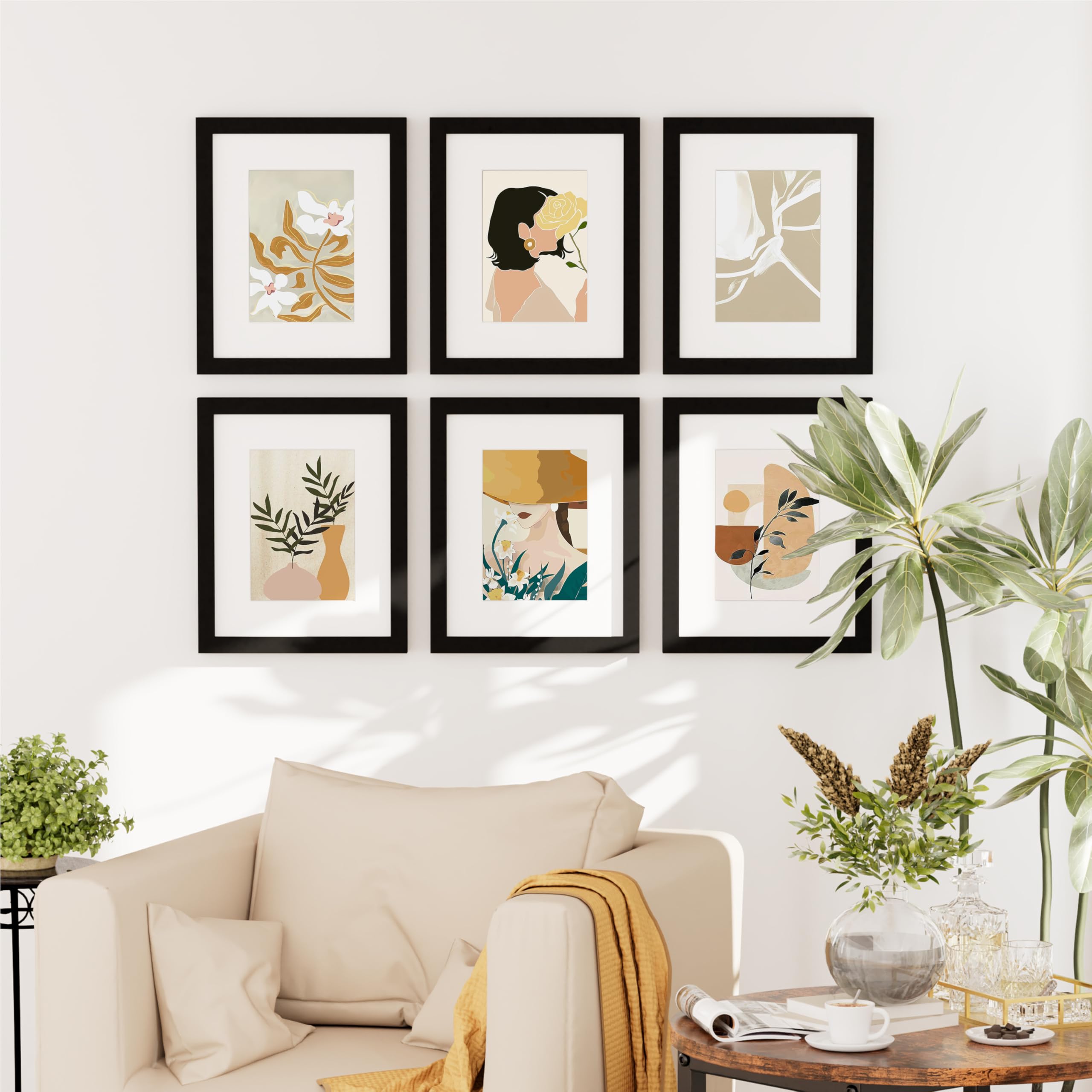 decorUhome 8x10 frame set, matted for 5x7 photos, clean border for portraits.