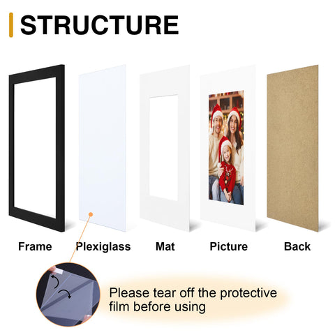 decorUhome 8x10 unmatted frames offer a larger display for vivid memories.
