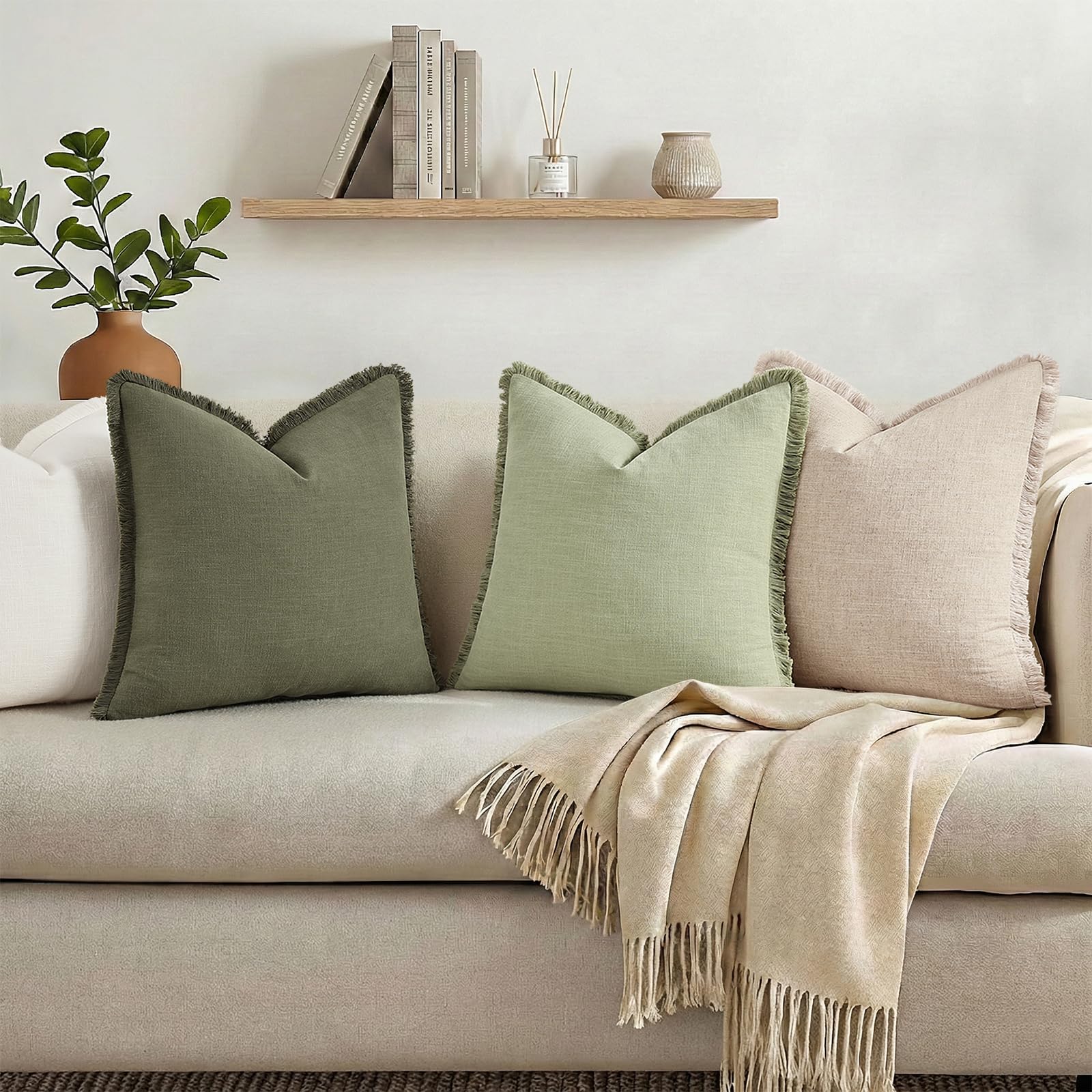 decorUhome boho linen pillow cover adds modern texture to seating.