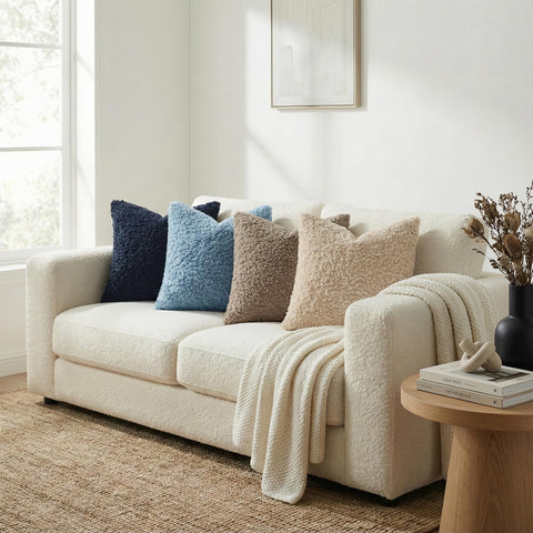decorUhome boucle pillow cover textured accent for couch or bed.