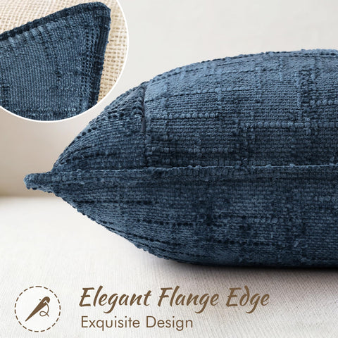 Hidden zipper detail on DecorUhome chenille pillow cover ensures a seamless fit.