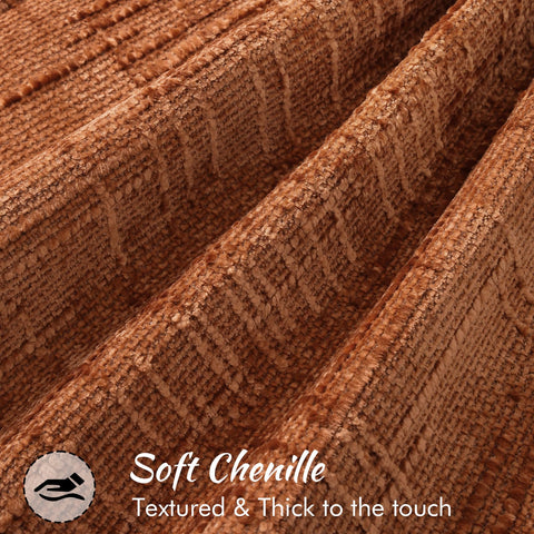 decorUhome chenille pillow cover 20x20 rust with flange edges for a polished look.