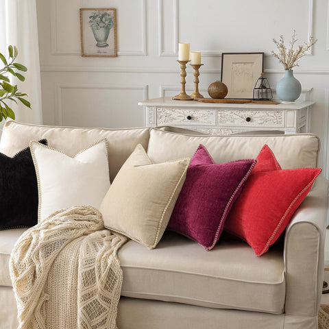 DecorUhome chenille fabric close-up demonstrates long-lasting softness and color.