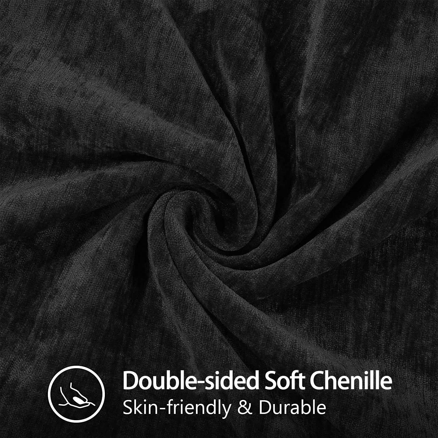 DecorUhome chenille pillow side view demonstrates size-friendly fit on diverse sofas.