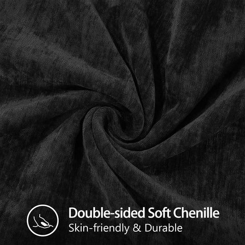 DecorUhome chenille pillow side view demonstrates size-friendly fit on diverse sofas.