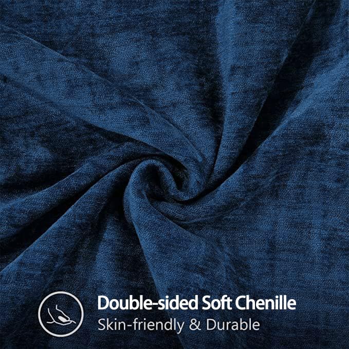 decorUhome chenille soft cozy throw pillow cover Poseidon edge stitch detail.