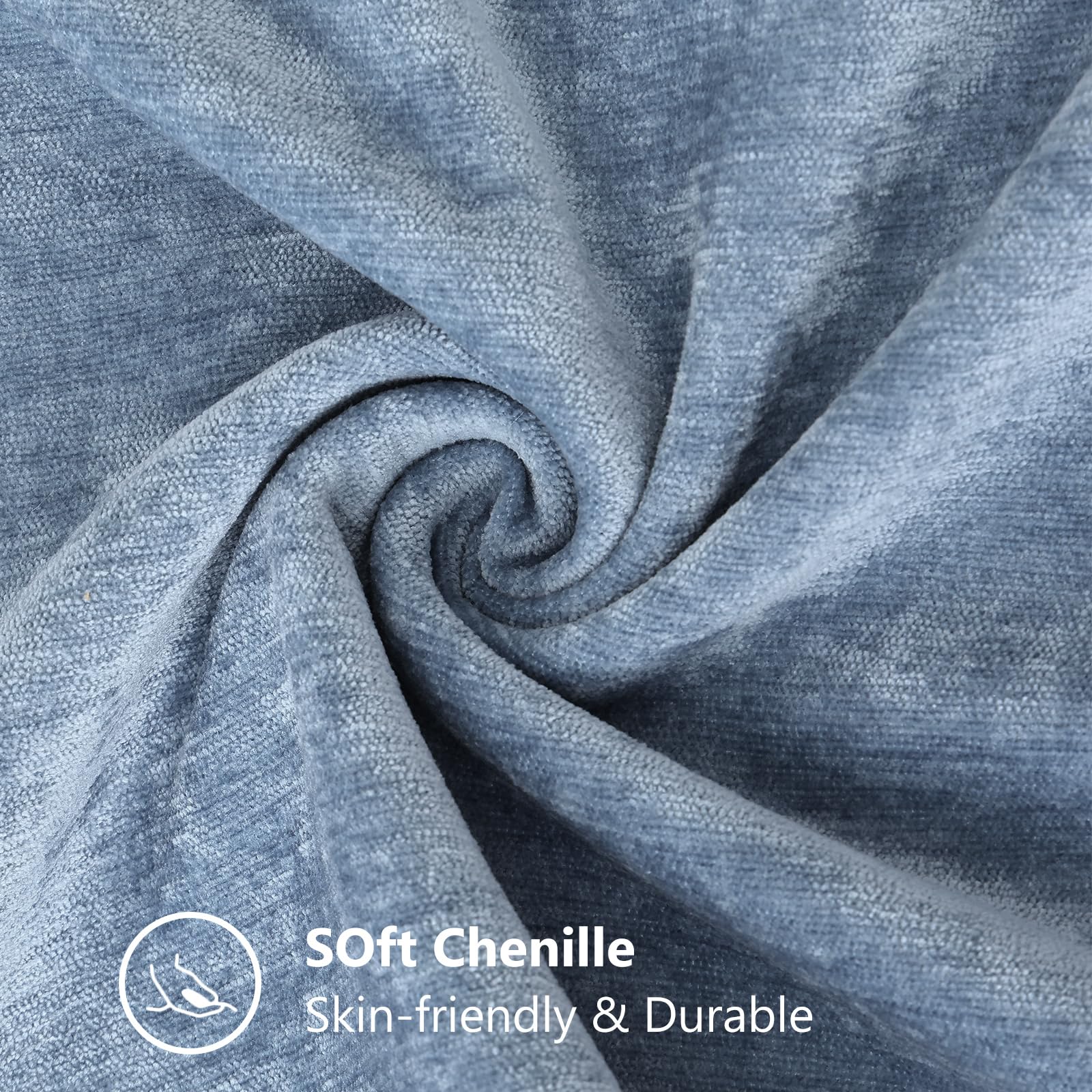 decorUhome chenille with brown stitched edge detail highlighting contrast.