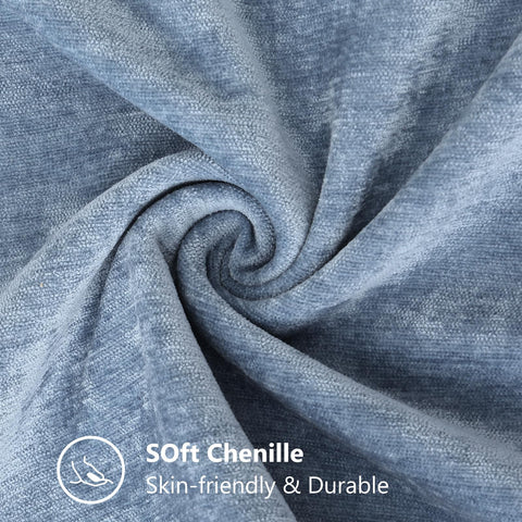 decorUhome chenille with brown stitched edge detail highlighting contrast.