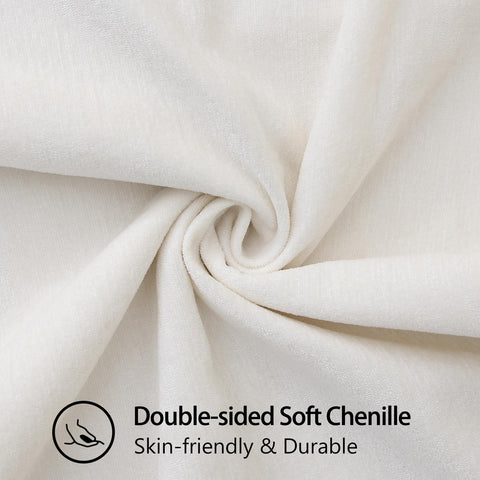 decorUhome chenille texture closeup showcases soft, skin-friendly material for comfortable lounging.