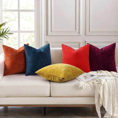 decorUhome close-up highlights thick chenille fabric for premium feel.