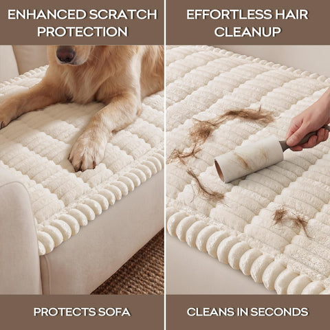 decoruhome couch cover is machine washable for easy hair and odor removal.