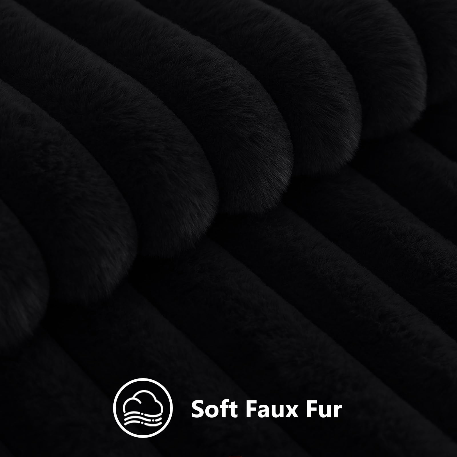 decorUhome velvet back detail on black pillow cover adds soft touch and elegant contrast.