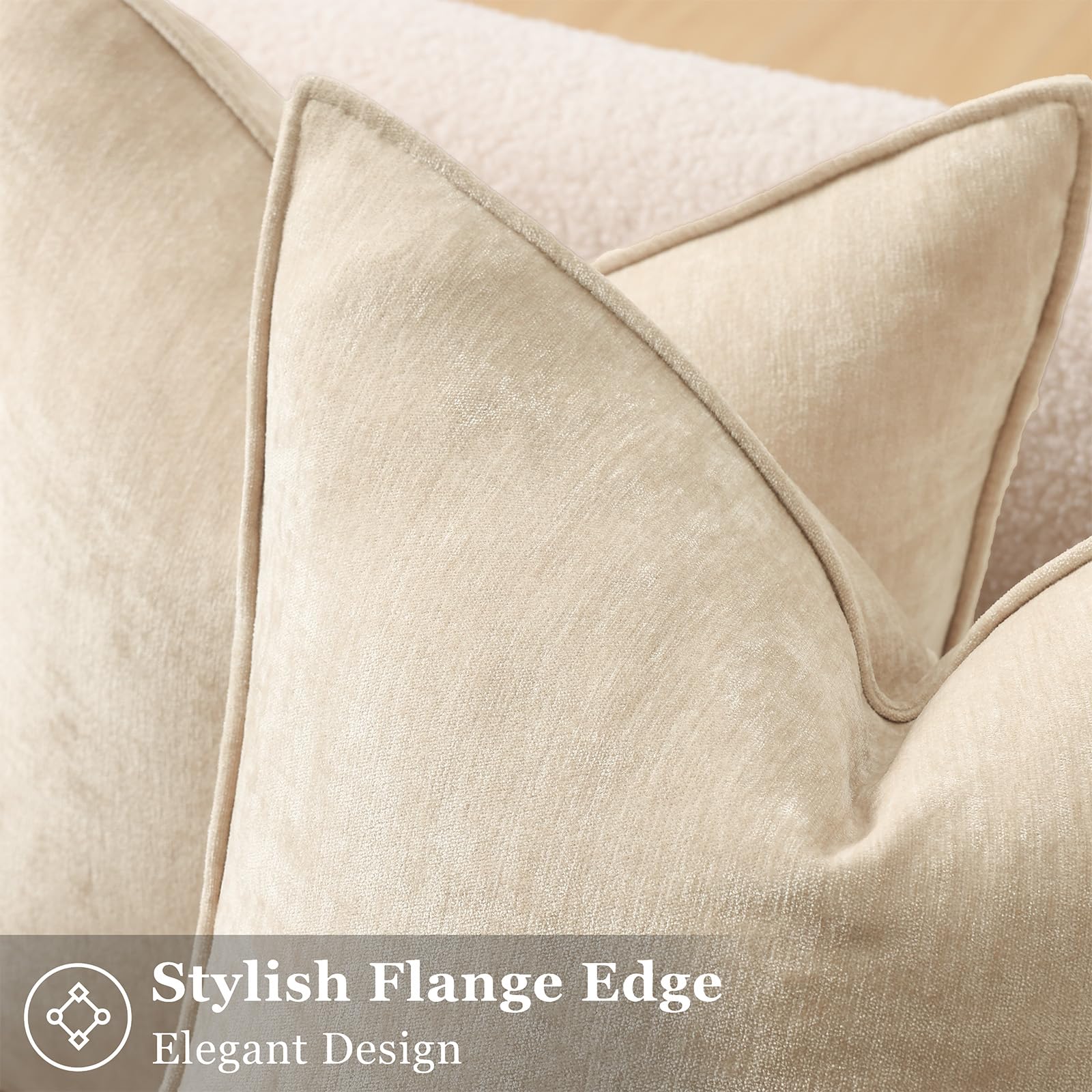 decorUhome flange-edge pillow cover close-up relaxed modern farmhouse detail