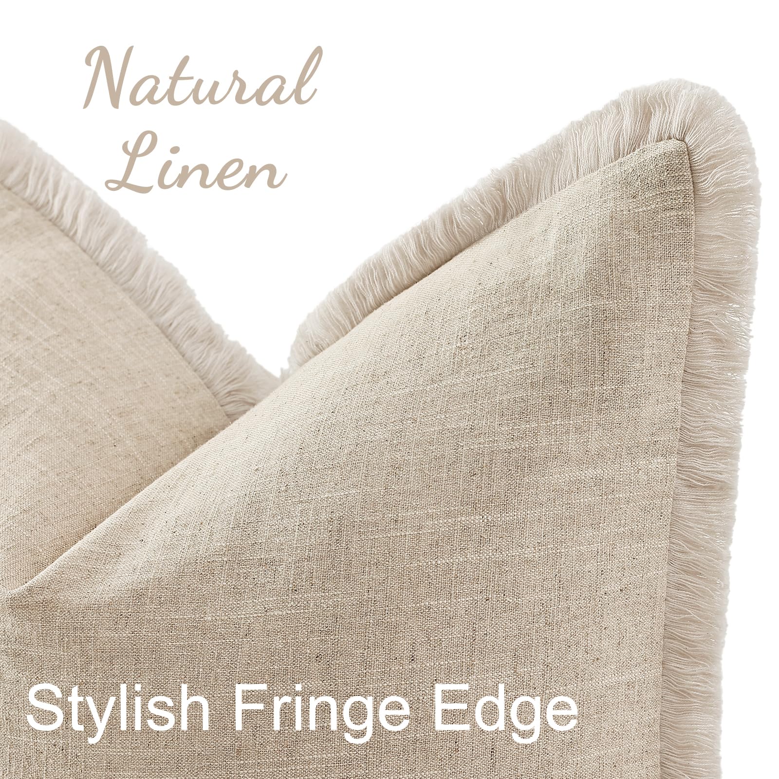 decorUhome fringe edge farmhouse pillow cover beige elevates cozy living room vibes.