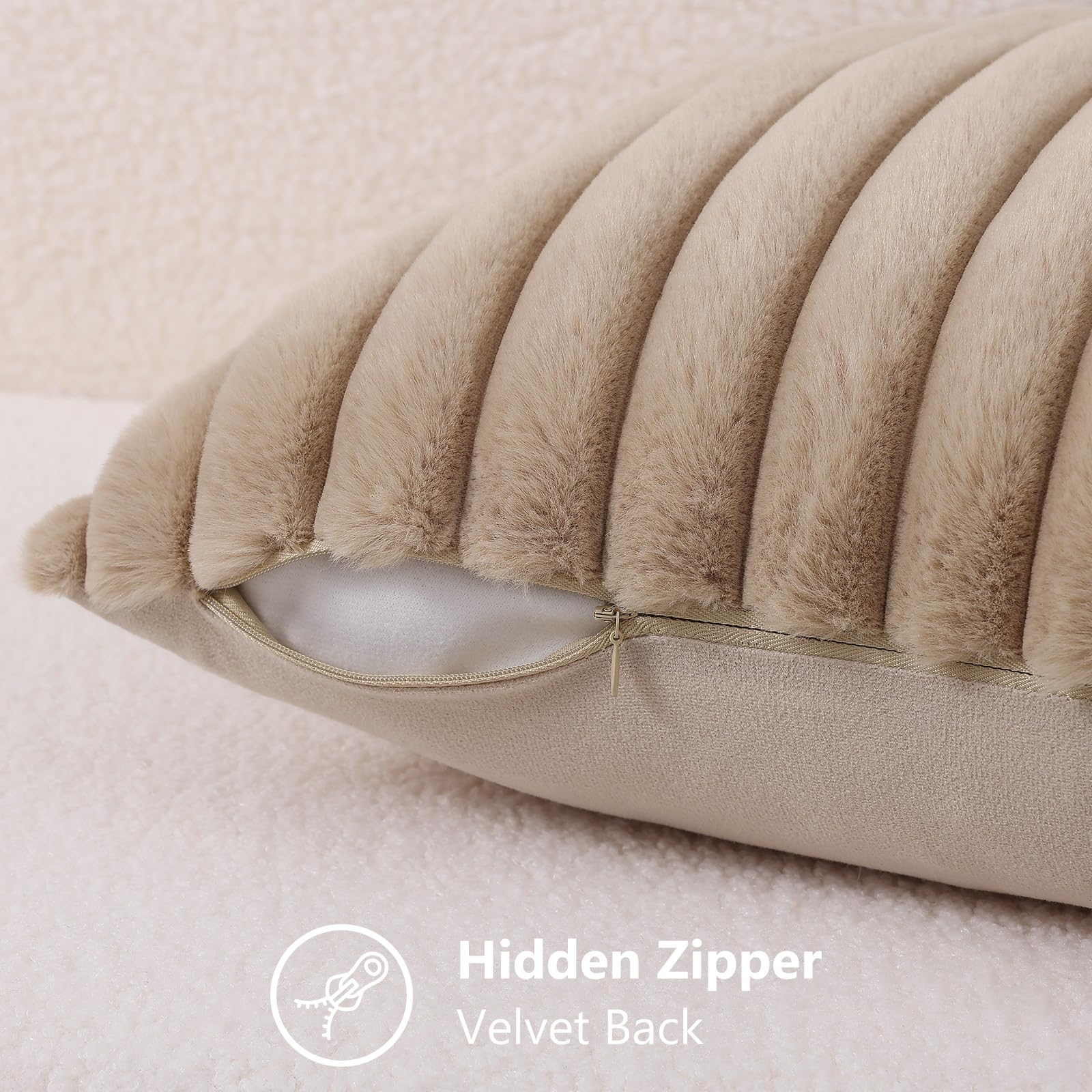 decorUhome hidden zipper keeps a clean silhouette on the pillow cover