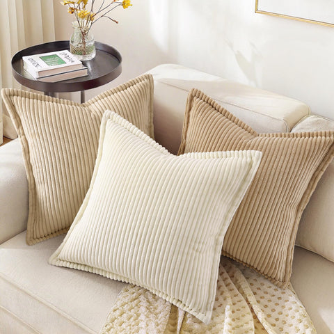 decorUhome machine-washable corduroy pillow cover simplifies cleaning and refresh