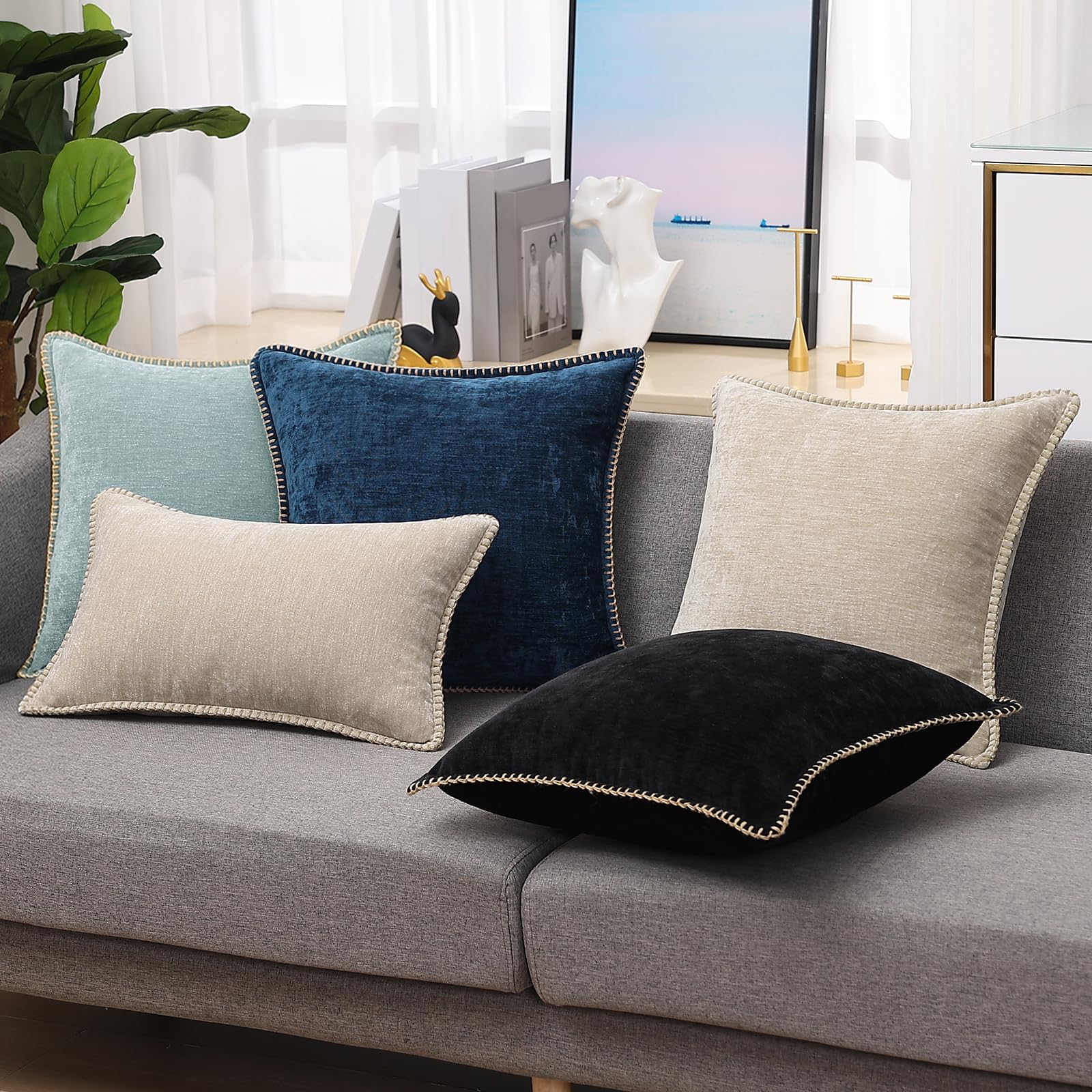 decorUhome modern farmhouse design Poseidon pillow cover elevates decor.