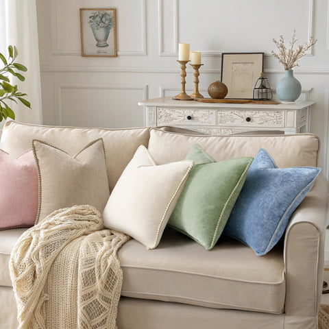 decorUhome blue pillow cover in an office setting for calm styling.