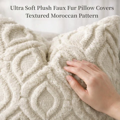 decorUhome plush faux wool front offers soft inviting texture