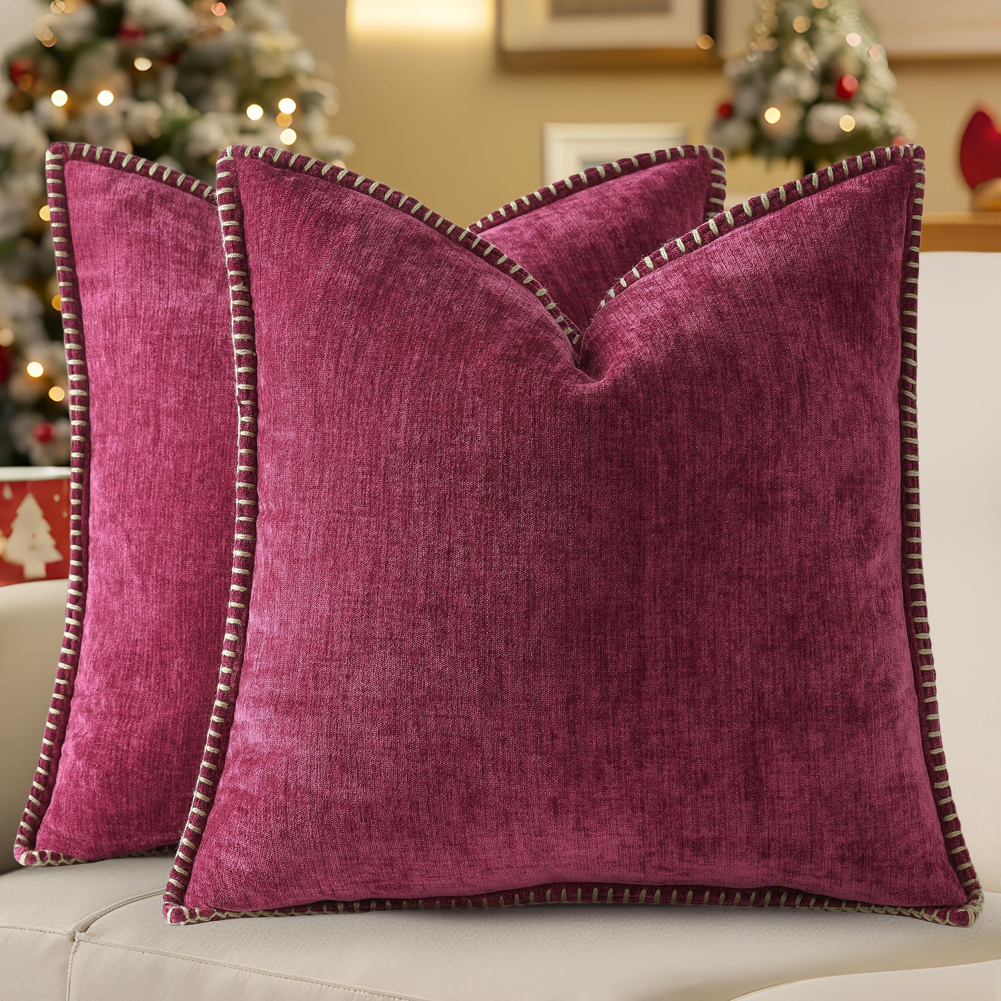 decorUhome Rhododendron chenille texture close-up for a soft, cozy feel.