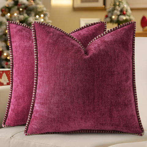 decorUhome Rhododendron chenille texture close-up for a soft, cozy feel.