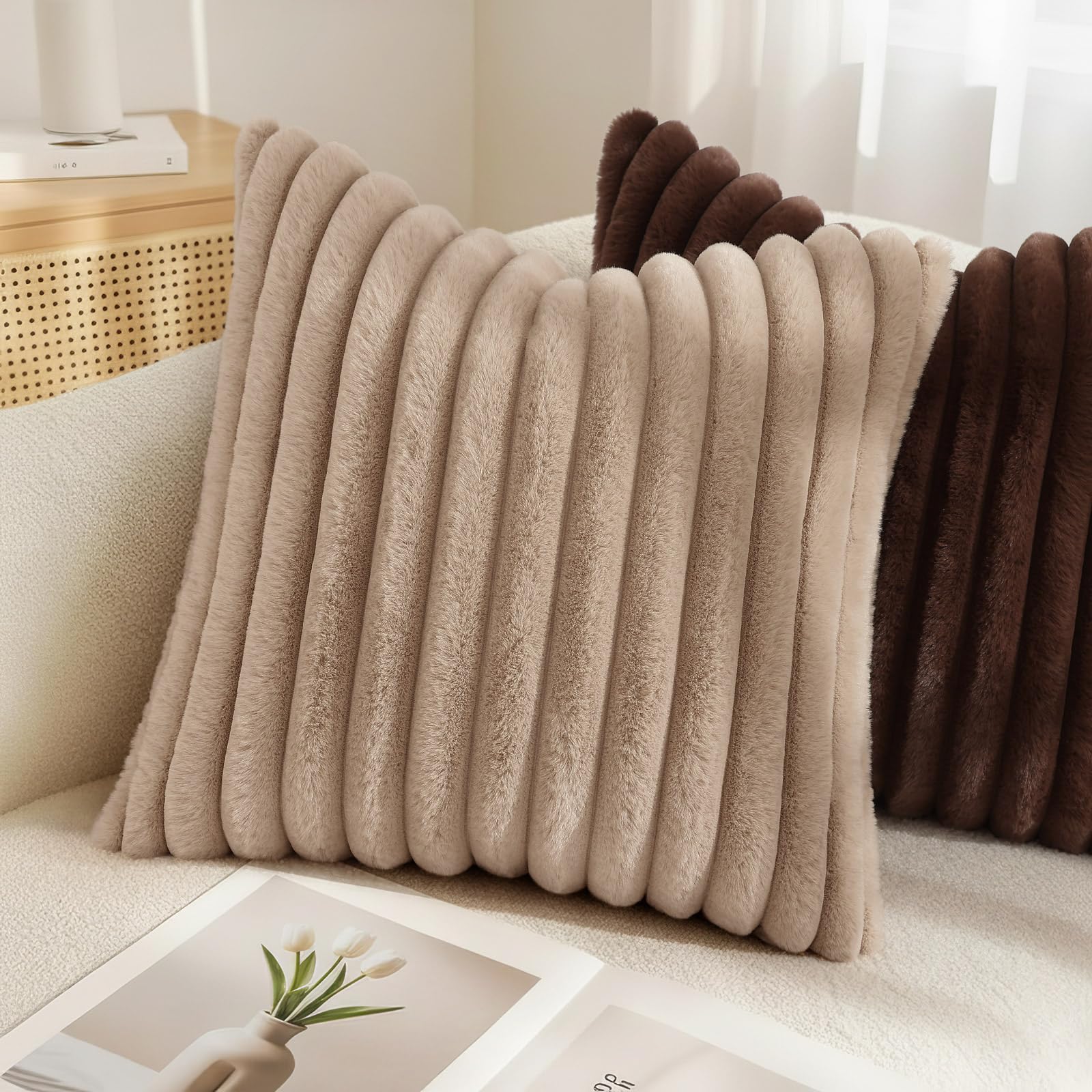 decorUhome set of 2 khaki pillow covers, perfect for living rooms
