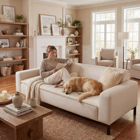 decorUhome sold by piece enables a customizable, tailor-fit sofa setup.