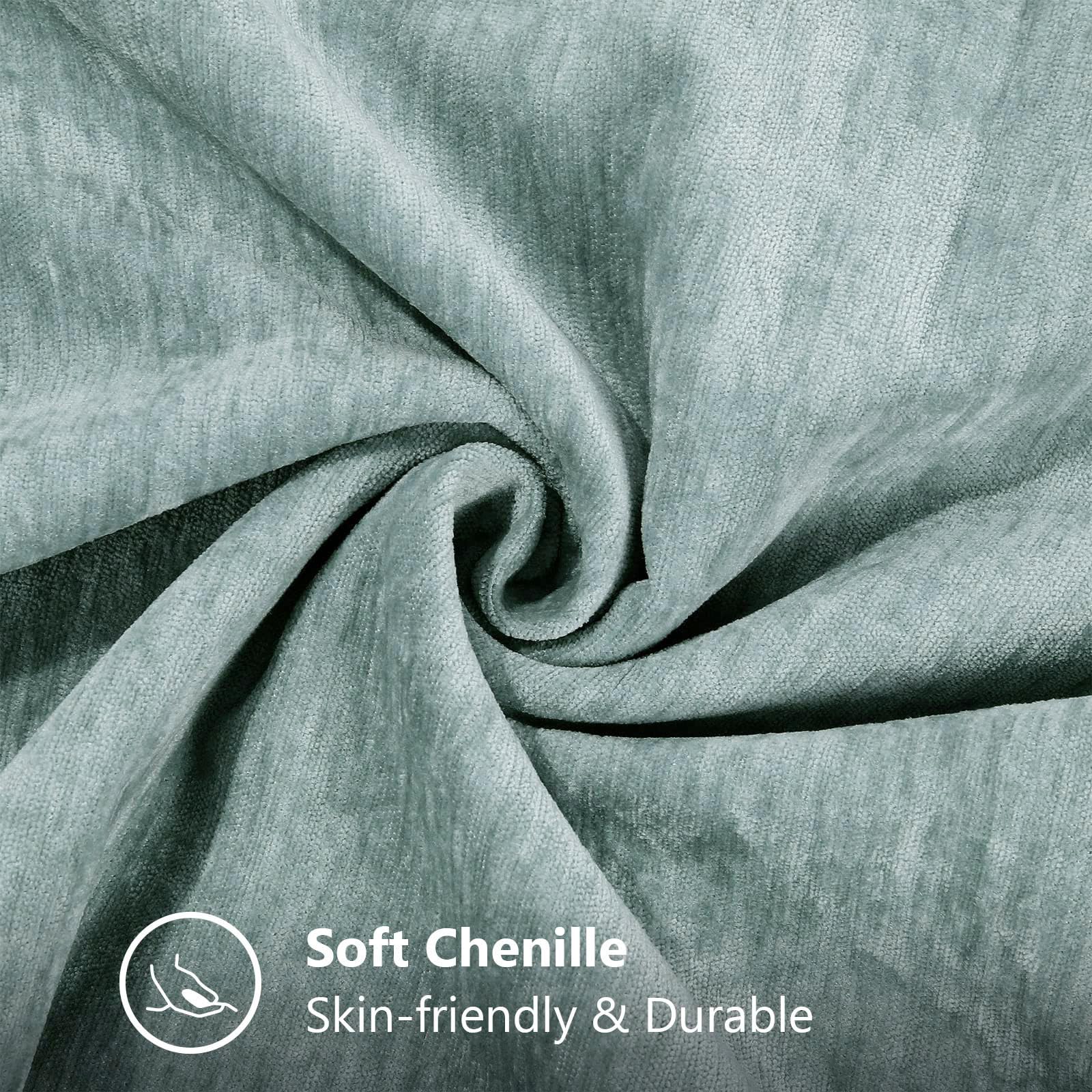 decorUhome chenille pillow cover 20x20 Aqua Haze with stitched edge enhances decor and comfort.