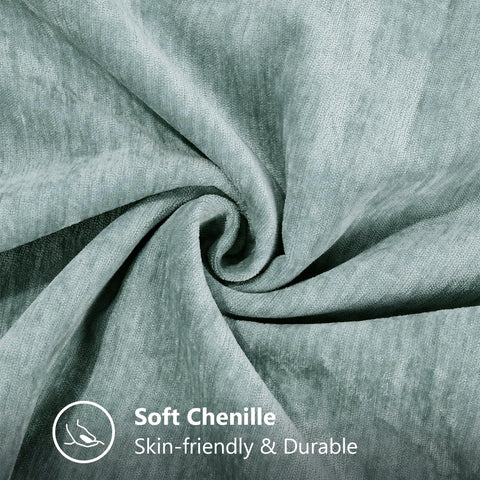 decorUhome chenille pillow cover 20x20 Aqua Haze with stitched edge enhances decor and comfort.