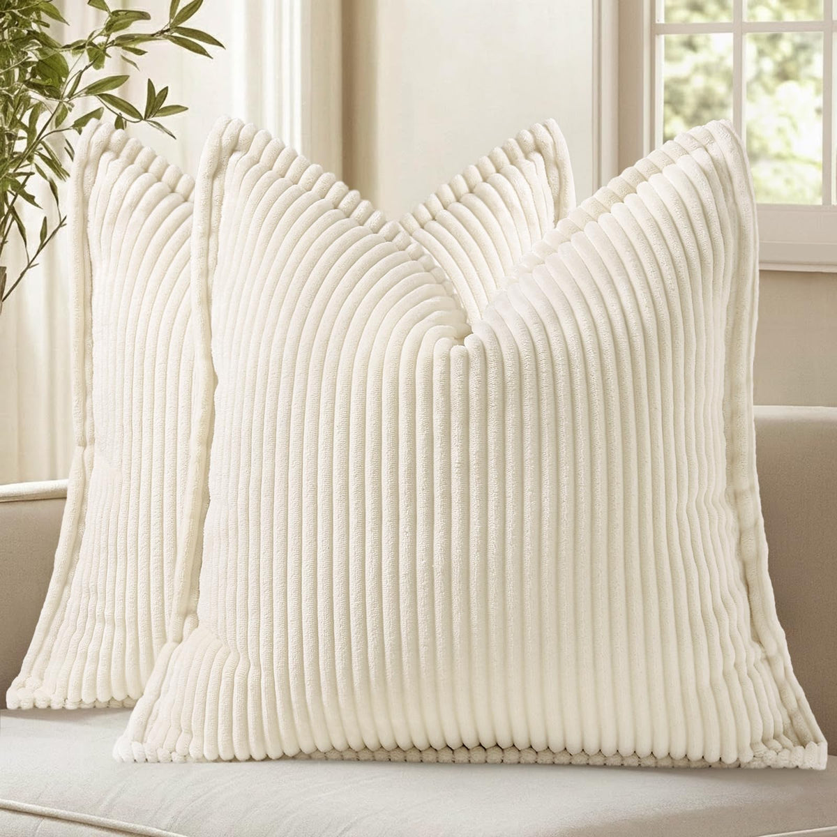 decorUhome euro sham with stripes adds cozy farmhouse charm