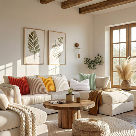 decorUhome plush fur front with velvet back delivers tactile contrast.
