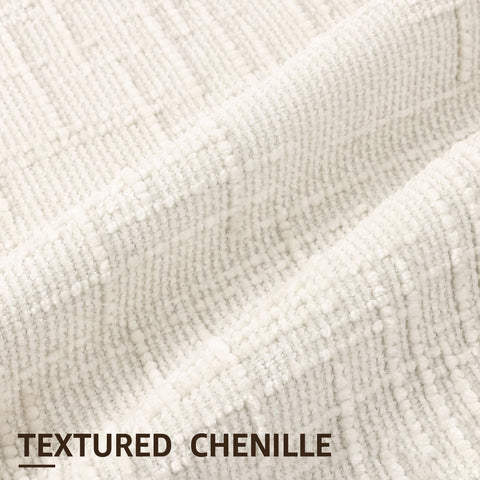 decorUhome Summer Cream pillow cover 20x20 on sofa showcasing soft, durable weave.