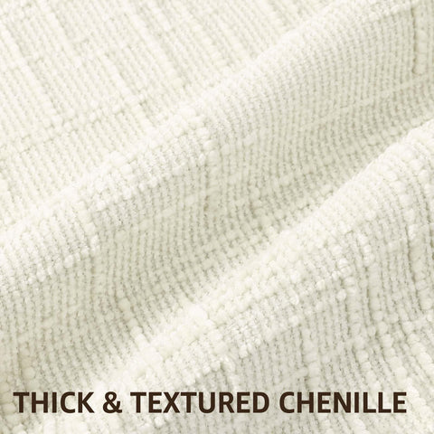 decorUhome Summer Cream Chenille back view highlights soft reverse finish for sofa styling