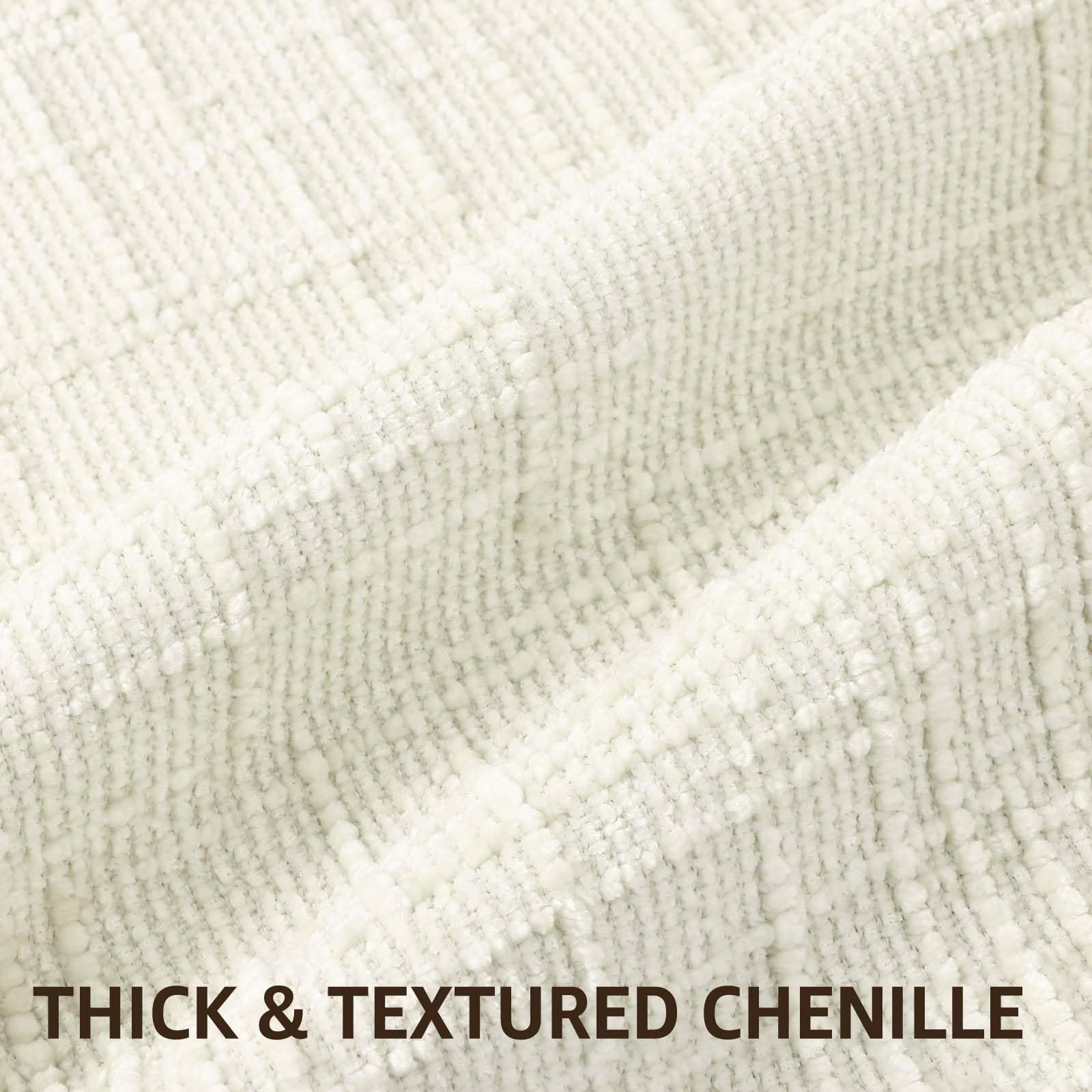 decorUhome Summer Cream White Chenille Euro Sham 26x26 back with velvet-like feel.
