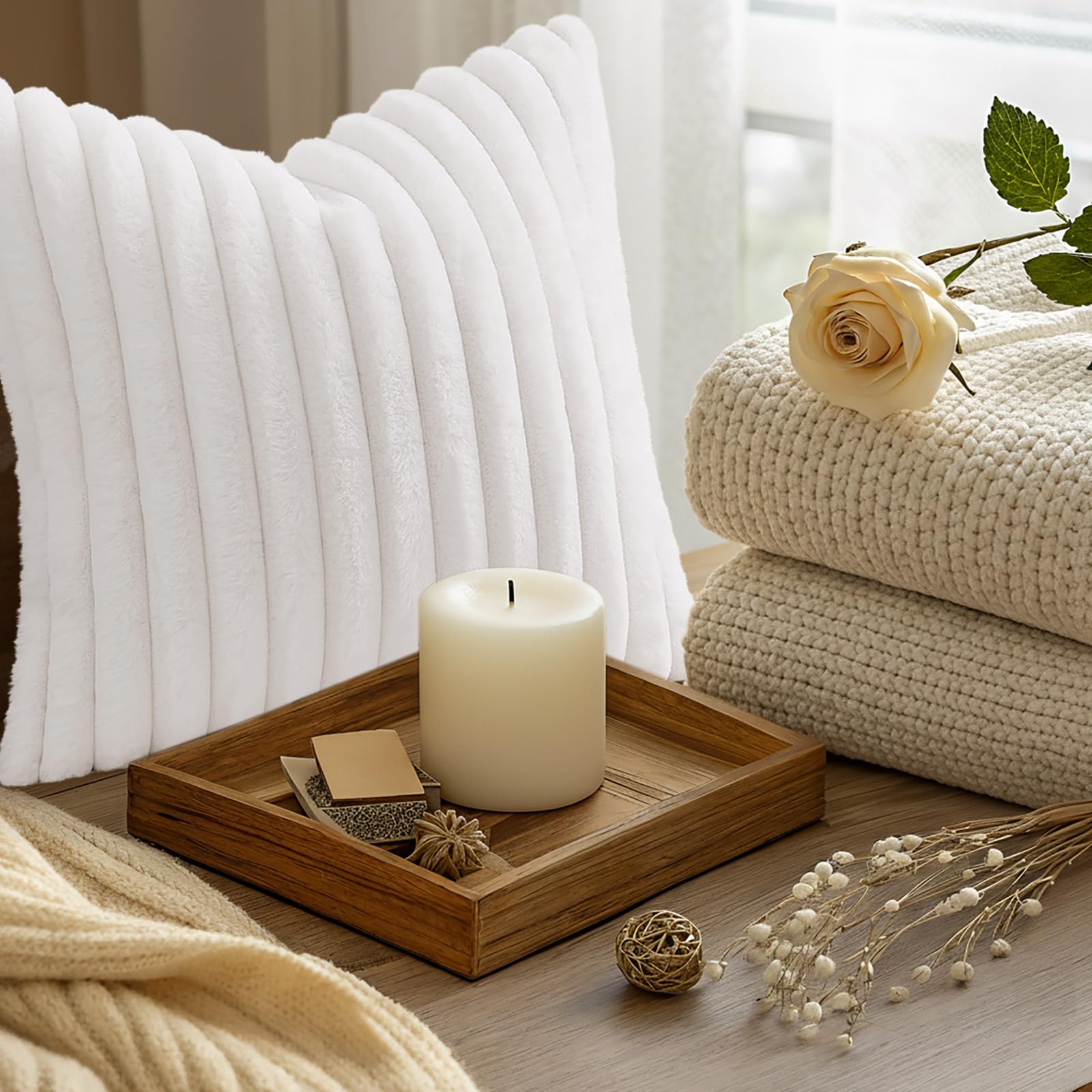 decorUhome White color pillow cover keeps spaces bright and clean.