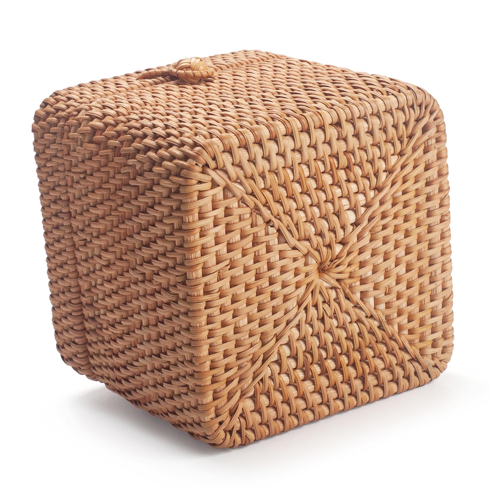 DECRAFTS close-up of rattan weave on tissue box cover