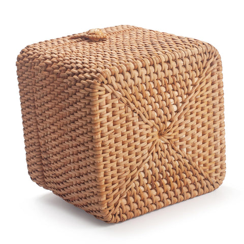 DECRAFTS close-up of rattan weave on tissue box cover