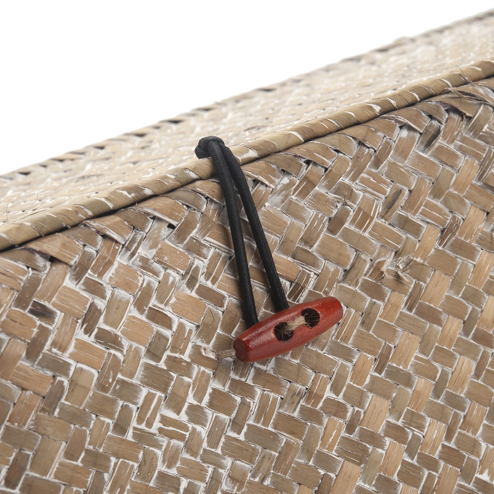 DECRAFTS seagrass bin for cosmetics and small gadgets on dresser
