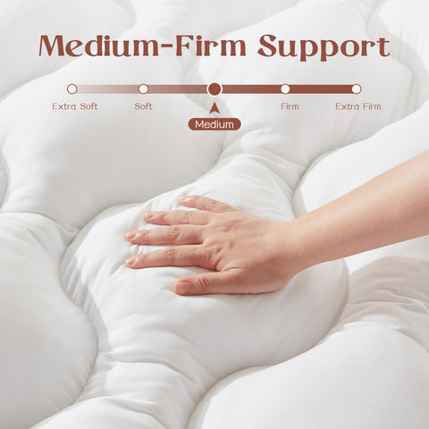 Four anchor straps on Decroom topper securing it to mattress