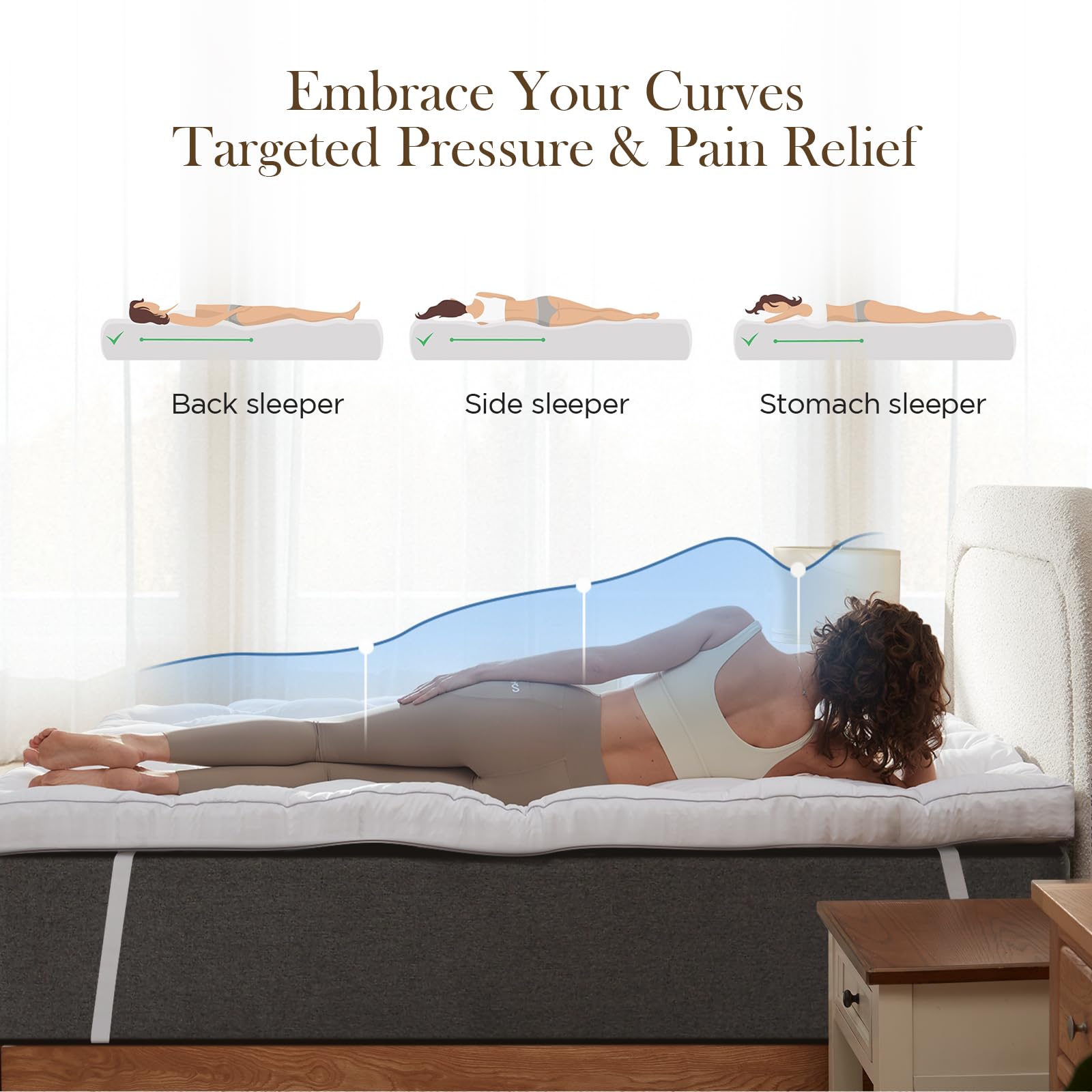 Decroom breathable fabric cover promotes airflow for cooler sleep.